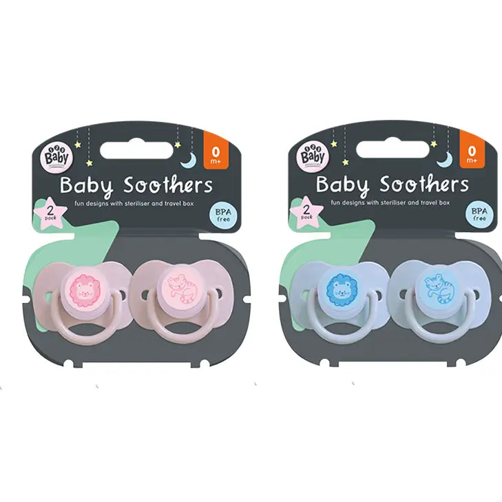 Soothers with Steriliser & Travel Box 2pk